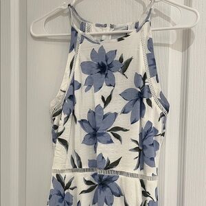 Lulu's Blue and White Floral Halter Dress